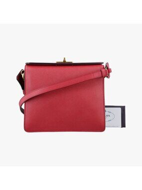 Prada Bicolor Box Red Black Saffiano Leather 7